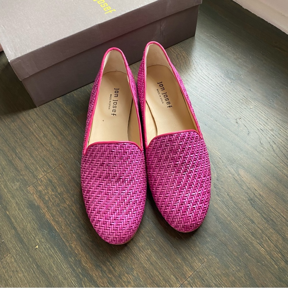 Jon Josef Womens Gatsby Pink Woven Flats Sz 8m - image 1